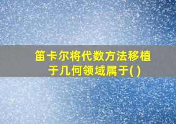 笛卡尔将代数方法移植于几何领域属于( )